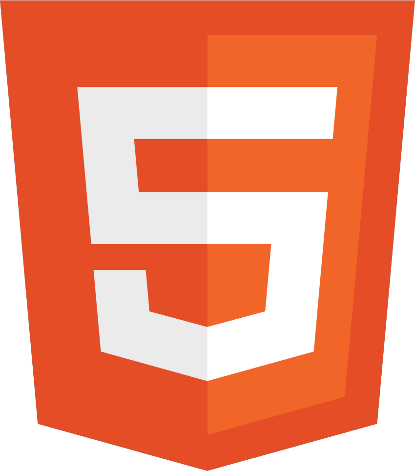 The logo of HTML.